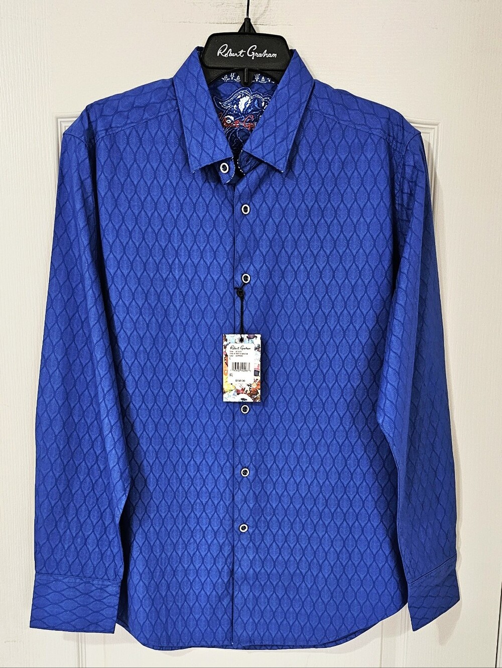 Robert Graham Men's Blue Long-Sleeve Dress Shirt Sizes L, XL, 2XL $135 EACH.